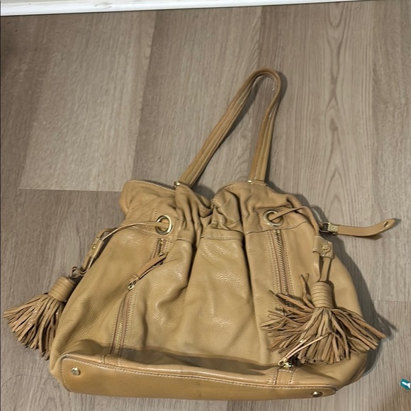 Cole Haan Tan Shoulder Bag with Tassels - Picture 2 of 4